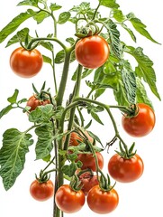 Wall Mural - Fresh organic tomatoes growing on vine ready for harvest showcasing healthy and natural garden produce : Generative AI