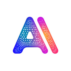 Sticker - A colorful letter A with a triangle on top