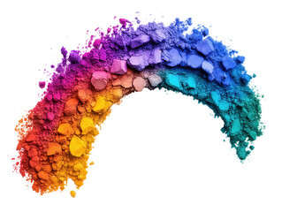 Canvas Print - Colorful powder explosion forming an arching rainbow