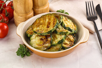 Wall Mural - Vegan cuisine Grilled zucchini slices