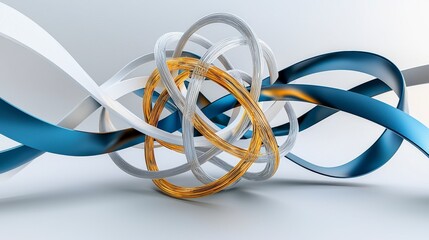 Fototapete - Dynamic abstract sculpture studio graphic design minimalist environment artistic viewpoint interlocking shapes concept