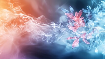 Poster - Tranquil abstract landscape misty delicacy of colorful floral essence in an ethereal viewpoint