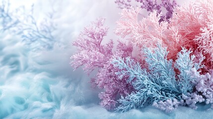 Poster - Pastel coral and lavender blooms nature's palette floral arrangement serene background close-up view soft aesthetic