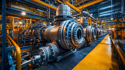 Wall Mural - A modern biomass power plant’s core systems, including turbine generators and combustion chambers