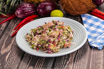 Wall Mural - Salad with canned tuna and cabbage