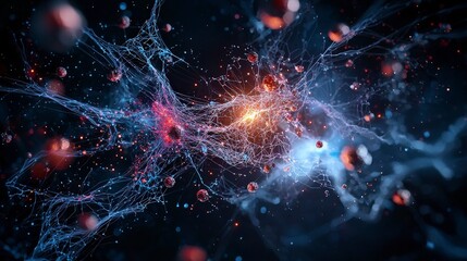 Fototapete - Cosmic map of human migration travelers glide through space digital art sci-fi environment abstract viewpoint