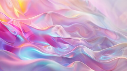 Wall Mural - abstract trendy holographic background. hologram gradient background with metalic waves.