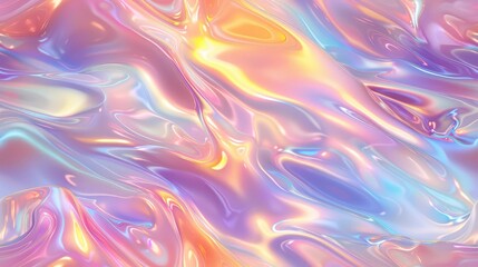 Wall Mural - abstract trendy holographic background. hologram gradient background with metalic waves.