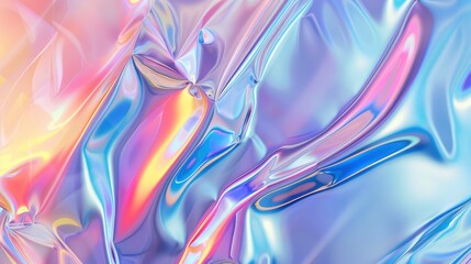 Wall Mural - abstract trendy holographic background. hologram gradient background with metalic waves.