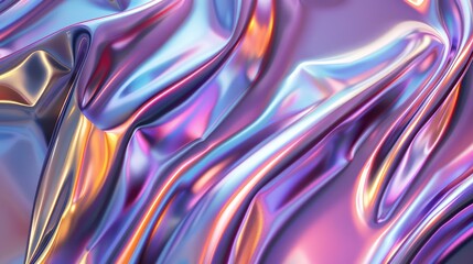 Wall Mural - abstract trendy holographic background. hologram gradient background with metalic waves.