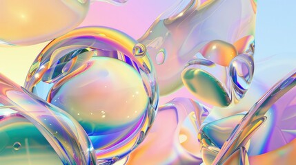 Wall Mural - abstract trendy holographic background. hologram gradient background with metalic waves.