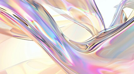 Wall Mural - abstract trendy holographic background. hologram gradient background with metalic waves.