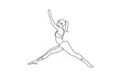 © simplex_line - Woman Yoga Minimalist One Line Drawing. Woman Yoga Pose Line Art Trendy Illustration, Continuous one line drawing of beautiful female yoga pose character. woman doing yoga exercise.