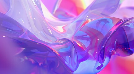 Wall Mural - abstract trendy holographic background. hologram gradient background with metalic waves.