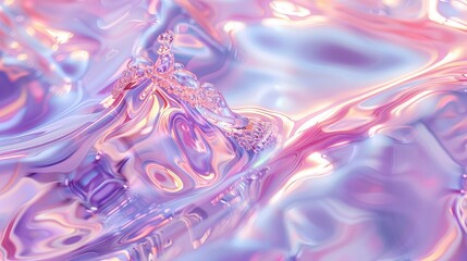 Wall Mural - abstract trendy holographic background. hologram gradient background with metalic waves.
