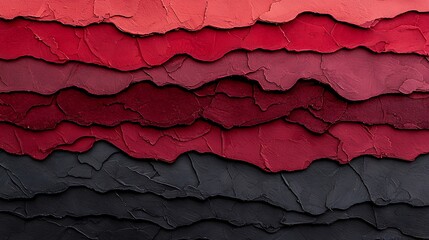 Wall Mural - A vivid arrangement of textured layers in shades of red and black, showcasing rich colors and depth in a striking visual composition.