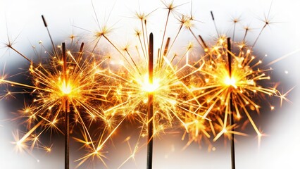 Poster - Sparklers on White Background