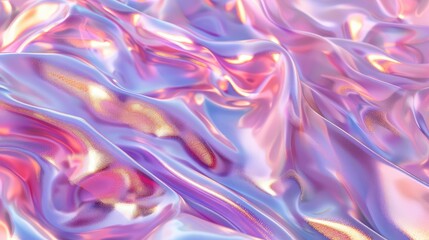 Wall Mural - abstract trendy holographic background. hologram gradient background with metalic waves.