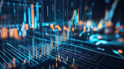 Wall Mural - Rising Stock Prices Chart
