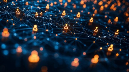 Global network connection, digital community, social media concept.