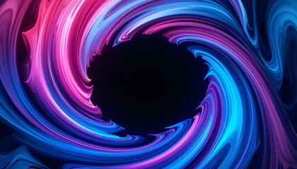 Poster - Abstract Swirl of Pink and Blue Hues. A Mesmerizing Dance of Colors. Flowing Gradients Create a Hypnotic Effect. Cosmic Depths Beckon. Visual Elegance and Intrigue Combined.