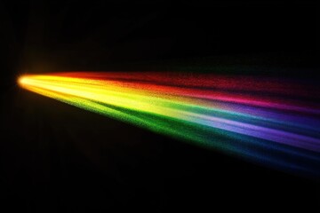 Wall Mural - prismatic dreamscape: vibrant rainbow light beams exploding across a deep black background, perfect 