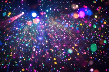 Wall Mural - ethereal glow: vibrant specks of light dance in the night, creating a mesmerizing and magical atmosp