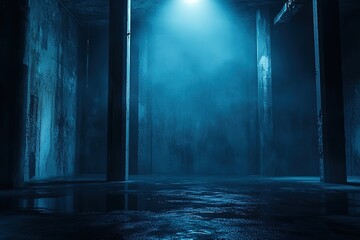 Wall Mural - deep ocean mystery: a grungy, ultra-realistic dark blue texture background. perfect for adding depth