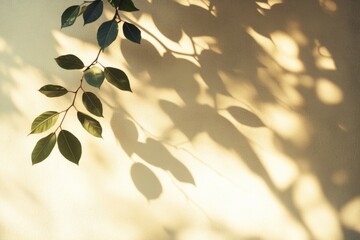 Poster - A shadow of a plant on a wall with some texture and subtle details