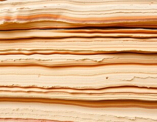 Aufkleber - Layered Paper Texture. Smooth Waves in Cream and Orange Hues. Natural Material Detail. Abstract Organic Pattern. Subtle Undulations Create Visual Depth. Warm Tones. Beautiful Background.