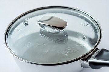 Wall Mural - A ceramic pot with a lid placed on a wooden table