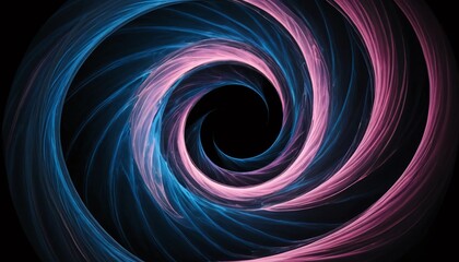 Poster - Abstract Vortex of Color. Flowing Lines in Blue and Pink Create a Dynamic, Swirling Motion. A Mesmerizing Visual Evoking Infinity, Energy and the Cosmos. Depth. Illusion. Beauty.