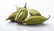 © Teeranan - Green Seed Pods on White Background