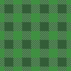 Poster - St patricks day background pattern. Seamless buffalo check plaid pattern in green color. Vector design for textile or fabric print, wrapping paper.