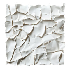 Poster - Crumpled white paper with jagged torn edges isolated on black