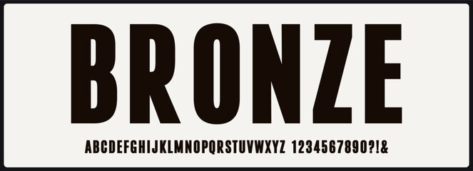 Wall Mural - condensed bold vector font. alphabet font with uppercase and number