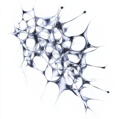 Leinwandbilder - Abstract Network of Connected Shapes in Monochrome, a Visual Exploration of Complexity and Interconnectivity 