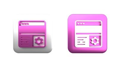 Wall Mural - colorful debugging icon isolated on white background. debugging tool. magnifying glass on bug progra