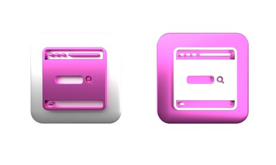 Wall Mural - colorful search engine icon isolated on white background. square button. 3d render illustration