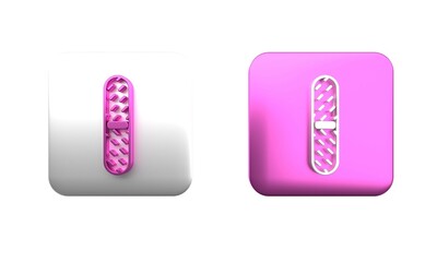 Wall Mural - Colorful Nail file icon isolated on white background. Manicure tool. Square button. 3D render illustration