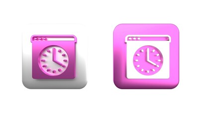 Wall Mural - colorful browser window icon isolated on white background. square button. 3d render illustration