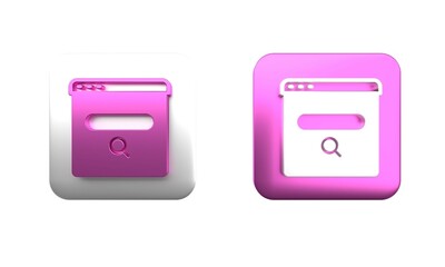 Wall Mural - colorful search engine icon isolated on white background. square button. 3d render illustration