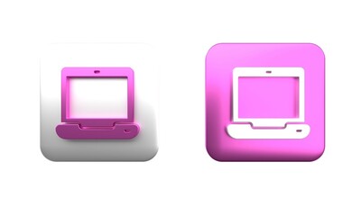 Wall Mural - colorful laptop icon isolated on white background. computer notebook with empty screen sign. square 