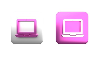 Wall Mural - colorful laptop icon isolated on white background. computer notebook with empty screen sign. square 
