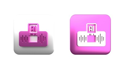 Wall Mural - colorful artificial intelligence ai icon isolated on white background. machine learning, cloud compu