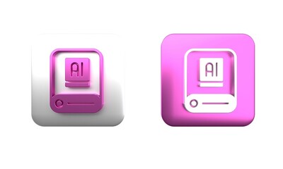 Wall Mural - colorful artificial intelligence ai icon isolated on white background. machine learning, cloud compu