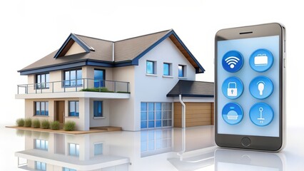 Wall Mural - Smart Home Automation System on Smartphone
