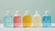 Bottles of household chemicals supplies cleaning housework plastic detergent liquid domestic fluid cleaner pack vector illustration.