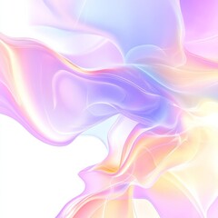 Poster - Abstract Flowing Gradient Waves: Pastel Tones in Motion on a White Background, Perfect for Design