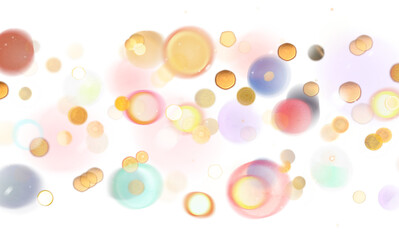 Wall Mural - blurred bokeh colors light glowing on transparent background